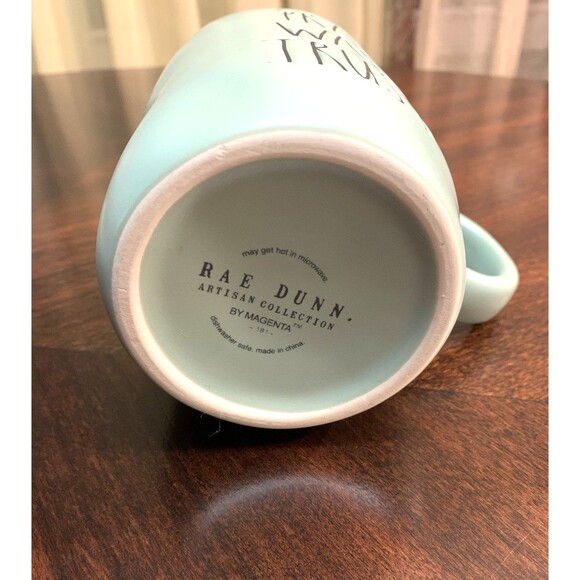 Rae Dunn Mug Pray Wait Trust Light Mint Green Inspirational Faith Hope - Picture 5 of 7